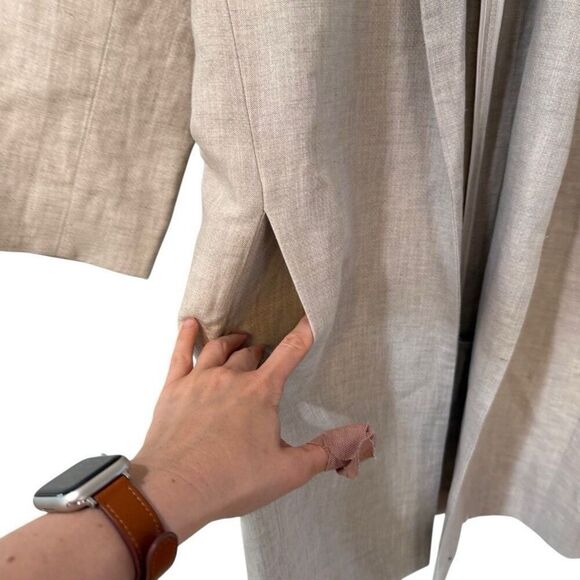 Jenni Kayne Womens Linen Trench Coat Small Missing Belt - Picture 6 of 11